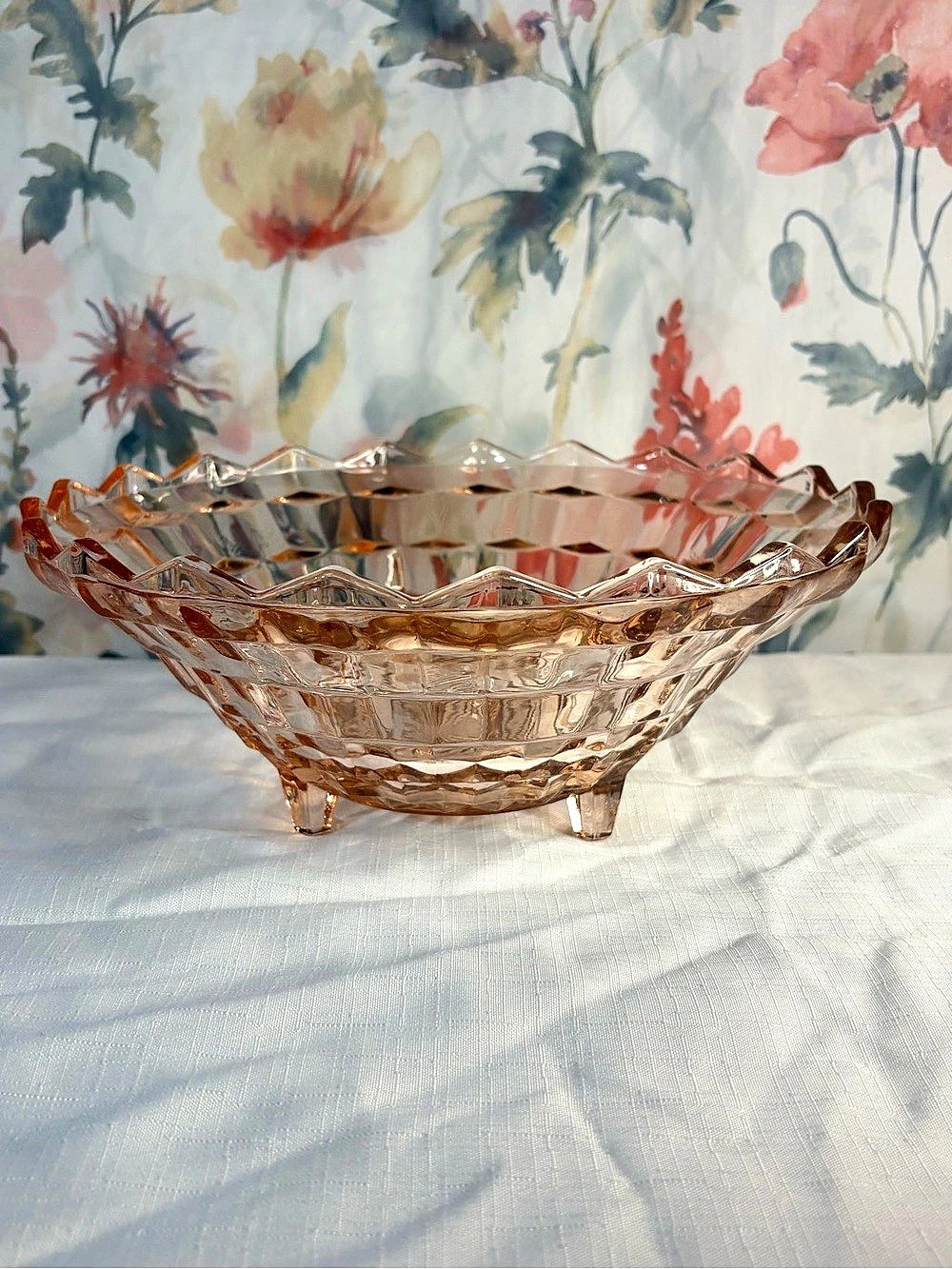 Vintage Pink Depression Glass Bowl